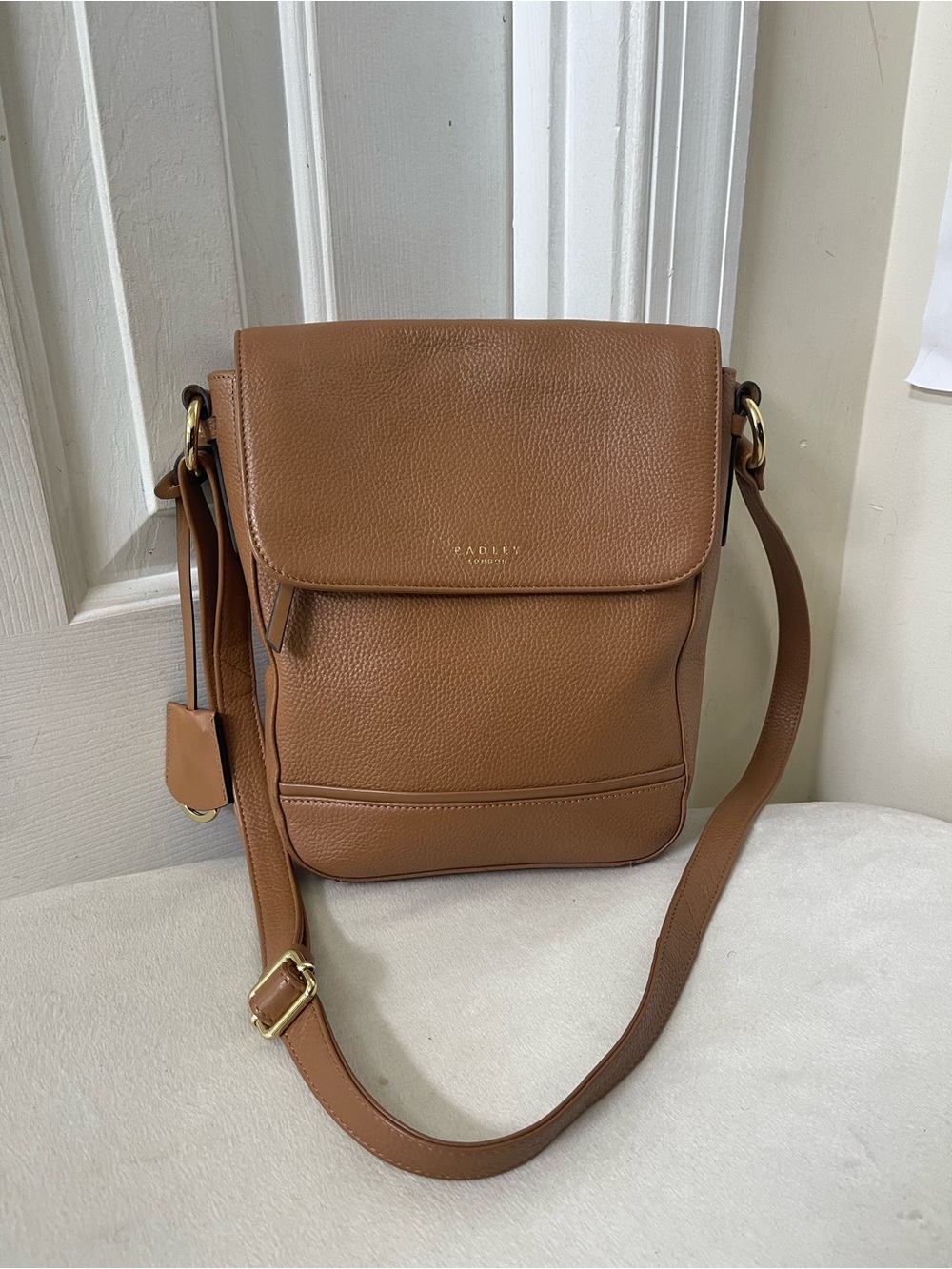 Radley Pebbled Leather Crossbody Bag in Tan